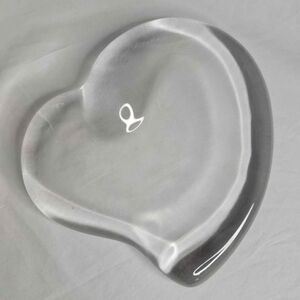 Tiffany & Co. Heart-Shaped Crystal Paperweight - Else Peretti - Rare Size